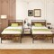 Metal Bed Frame Industrial Platform Bed with Wooden Headboard